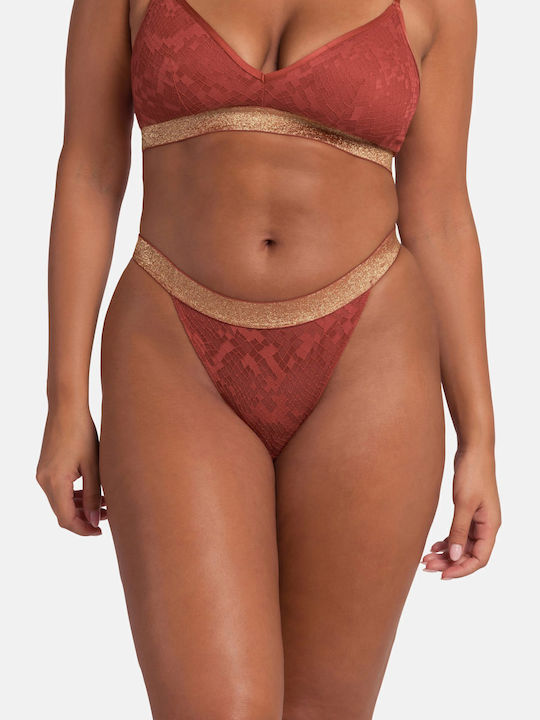 Γυναικεία String 2Pack Κεραμιδί, Μαύρο