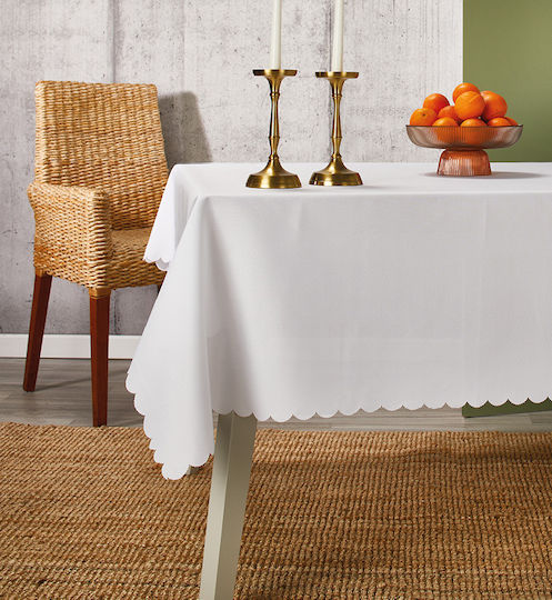 Whitegg Stain Resistant Tablecloth White 140x140cm