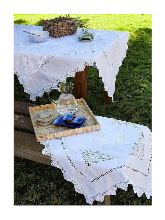 Whitegg Tablecloth Cotton Knitted 1317 White 140x140cm