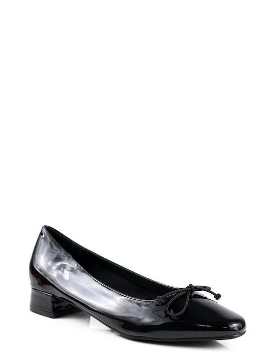 Black Patent Ballerinas with Bow Tie