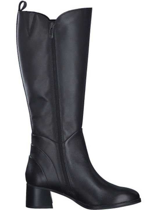 Marco Tozzi Anatomic Leather Women's Boots with Zipper Black