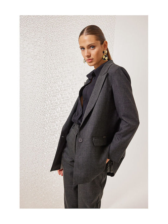 Enzzo Damen Blazer Charcoal