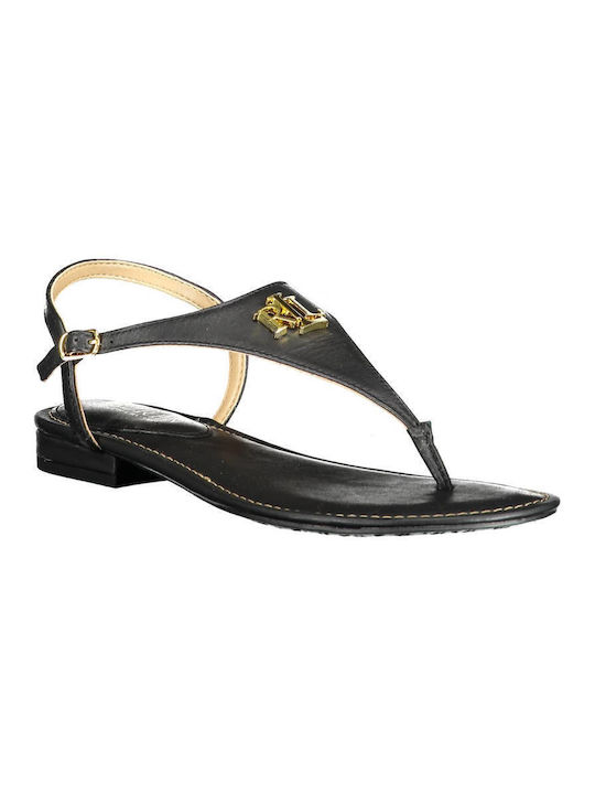 Ralph Lauren Women's Flat Sandals with Strap in Black Color