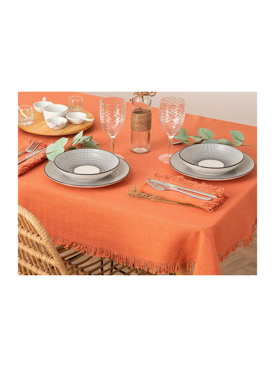 Atmosphera Cotton Tablecloth Maha Orange 150x250cm