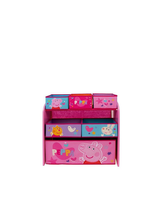 Aria Trade Kids Wooden Toy Organizer Peppa Pig Pink 66.5x30x67cm 7pcs