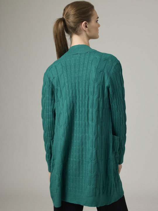 Desiree Long Women's Knitted Cardigan green