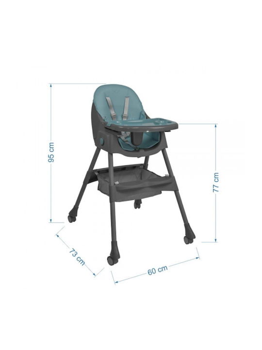 Bebe Stars Comfy Foldable Baby Highchair 2 in 1 with Adjustable Height Pine