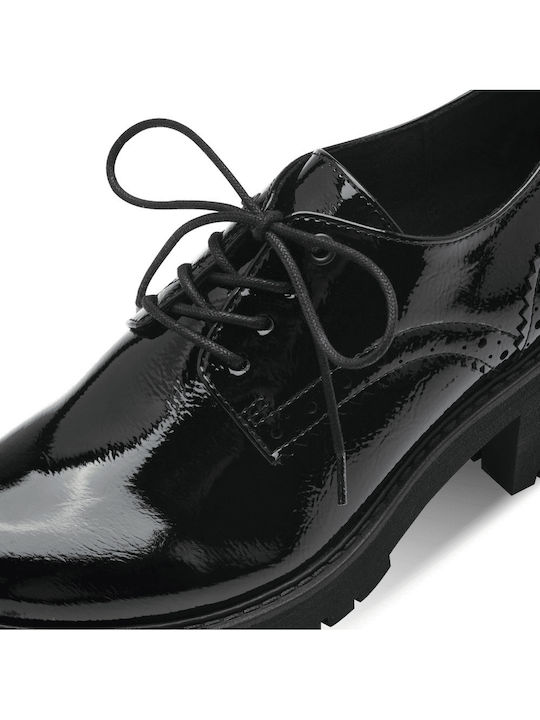 Women's Patent Leather Oxford Shoes Black