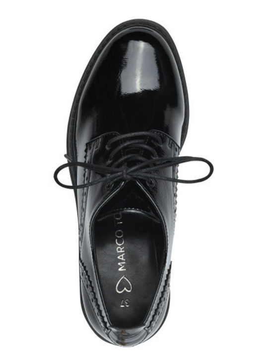 Women's Patent Leather Oxford Shoes Black