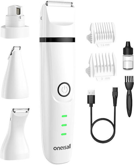 Oneisall Κουρευτική Μηχανή Σκύλων Ρεύματος 6200rpm Λευκό