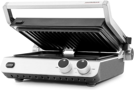 Gastroback Настолна Електрическа Скара с Релефна Плоча 2000W с Капак и Регулируем Термостат