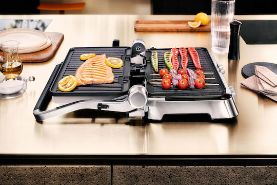 Braun Multigrill 9 Pro Настолна Електрическа Скара с Гладка и Релефна Плоча 2200W с Капак и Регулируем Термостат 37x23см