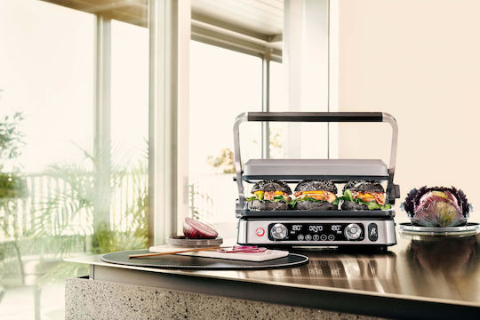 Braun Multigrill 9 Pro Настолна Електрическа Скара с Гладка и Релефна Плоча 2200W с Капак и Регулируем Термостат 37x23см
