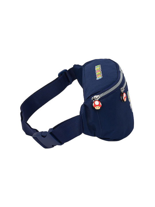 Super Mario Kids Waist Bag Blue 23cmx12cmx9cmcm