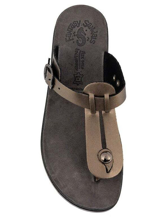 Mirabella Leather Women's Flat Sandals Antracite perle
