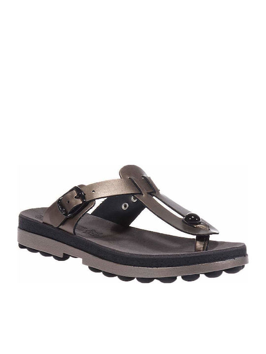 Mirabella Leather Women's Flat Sandals Antracite perle