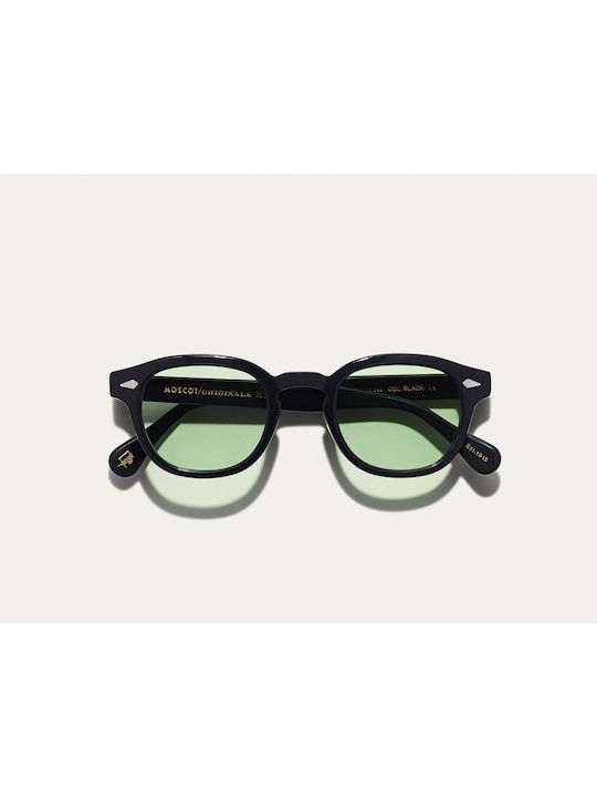 Moscot Lemtosh Sunglasses with Black Plastic Frame and Green Lens