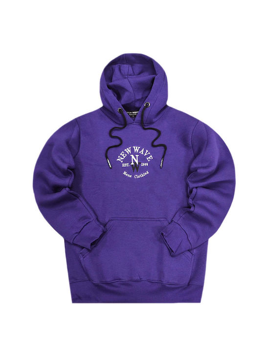 New Wave Men's Sweatshirt with Hood Purple