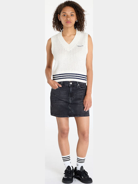 Women's Cotton Tunic Sleeveless with V-Neck Off White