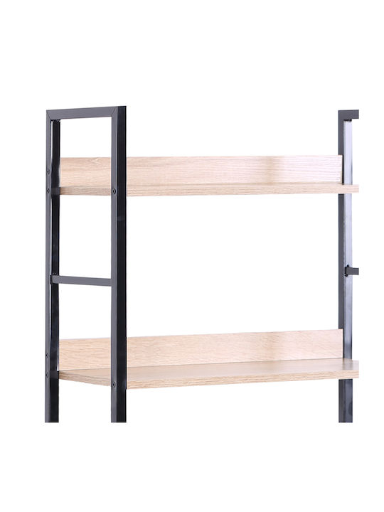 Bookcase Natural-Black 60x28x160cm