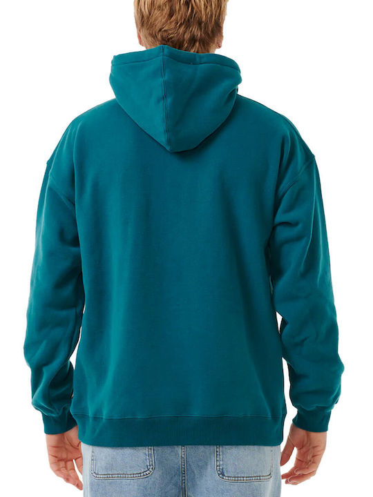 Rip Curl Herren Sweatshirt mit Kapuze und Taschen Petrol Blau