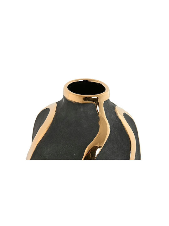 Home Esprit Vase Grey Gold Clay Abstract Modern 17 X 17 X 35 Cm