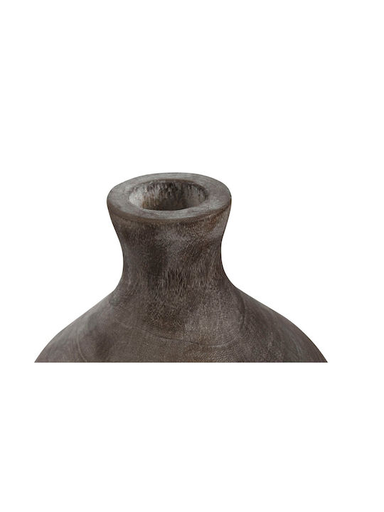 Home Esprit Vase Dark Gray Paulownia Wood Colonial Aged Finish 24 X 24 X 27 Cm