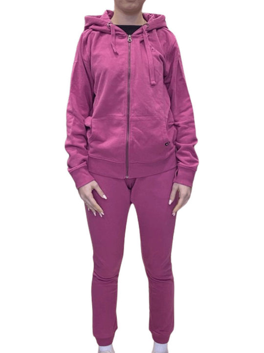 Γυναικεία Ζακέτα Φούτερ με Κουκούλα FUCHSIA