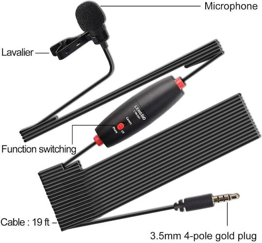 LensGo LYM-DM1 Σετ Δυναμικό Μικρόφωνο 3.5mm Πέτου, Clip On για Κάμερα