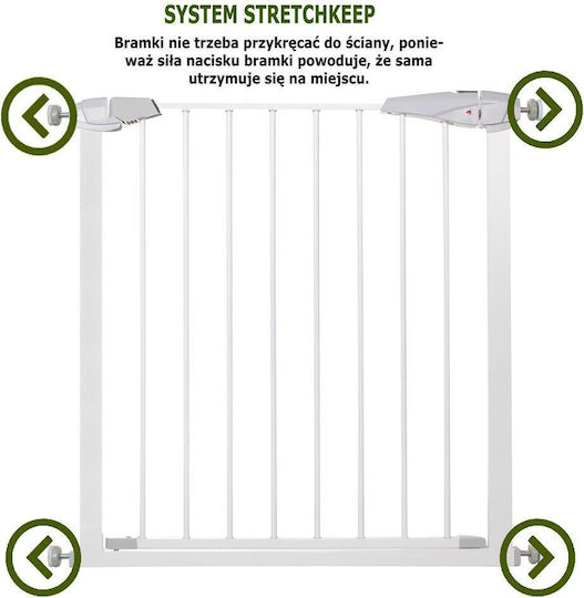Security Door made of Metal in White Color 85εκ. 1pcs