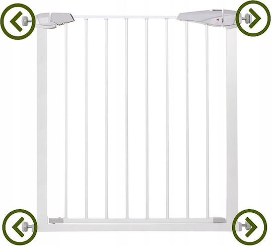 Security Door made of Metal in White Color 85εκ. 1pcs