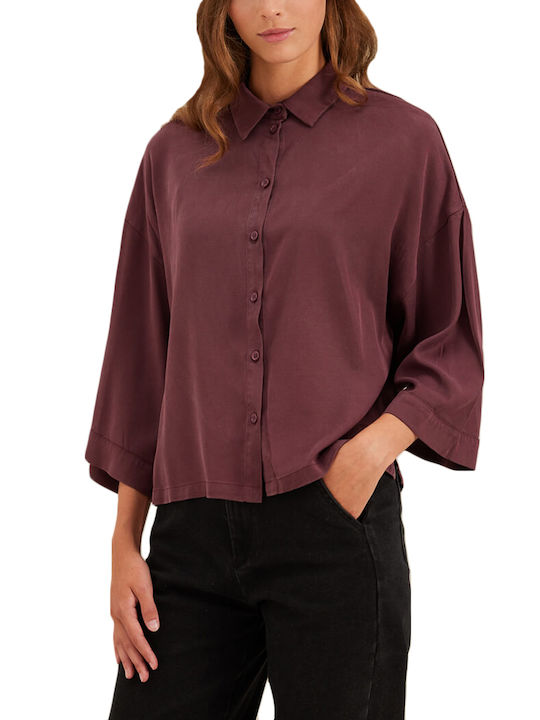 Namaste Women's Long Sleeve Shirt Bordeaux