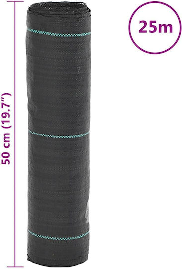 vidaXL 4005173 Геотекстил За Земно Покритие 100гр/м² 25x25м Черен