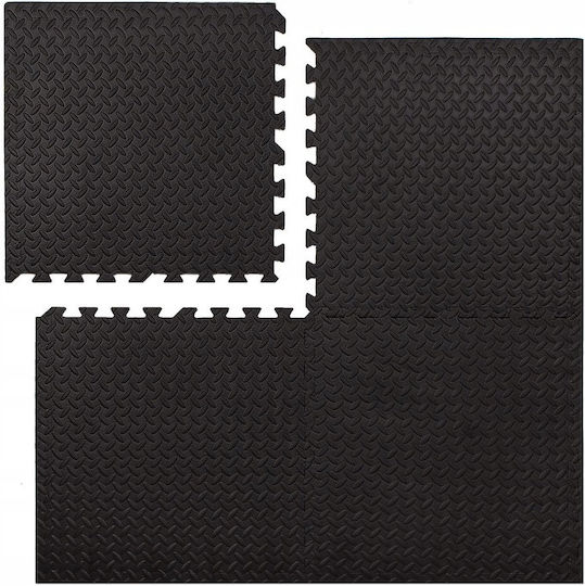 Podele Puzzle de Gimnastică Negre 60x60cm 4buc