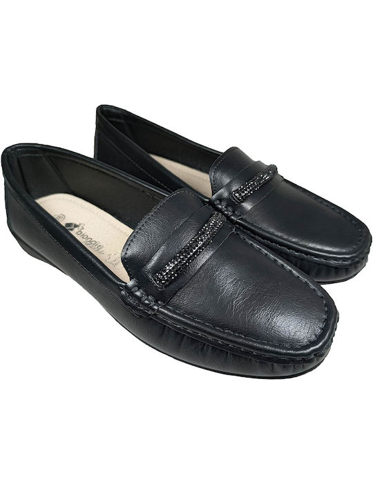 Blondie Leather Women's Moccasins in Black Color