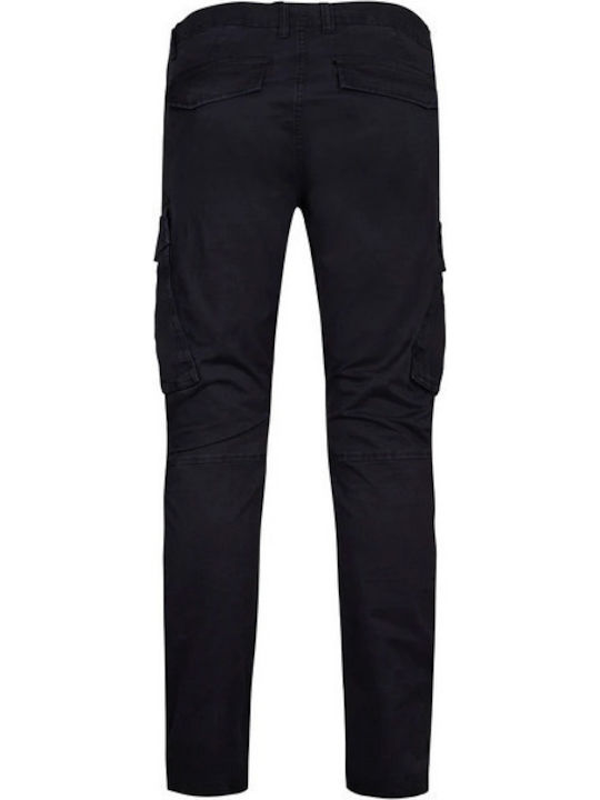 Trousers Cargo Elastic Dark Black