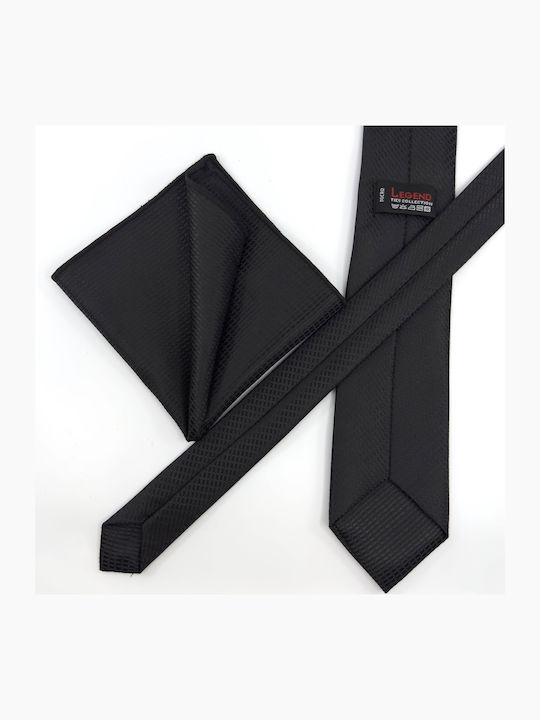 Legend Accessories Σετ Ανδρικής Γραβάτας σε Μαύρο Χρώμα