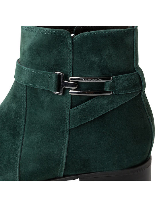 Leder Stiefeletten Damen Grün
