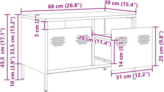 TV-Ständer Aus Metall Anthrazit M68xT39xH43.5cm