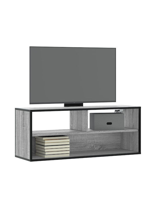 TV Stand Made of Metal and Wood Gray Sonoma M100xD31xH39.5cm
