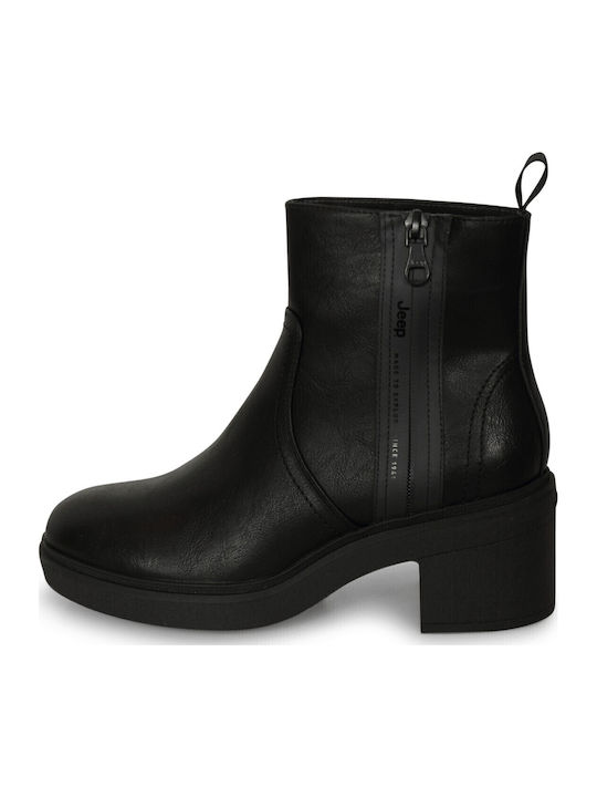 Women's Ankle Boots with Medium Heel Black