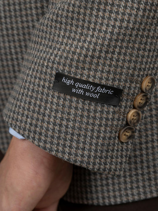 Men's Winter Suit Jacket Slim Fit Beige
