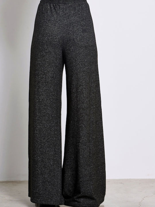 BodyTalk Women's Fabric Palazzo Pants Black