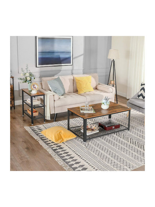 Rectangular Măsuță auxiliară din Lemn Masiv Rustic Brown L60xW30xH60cm.