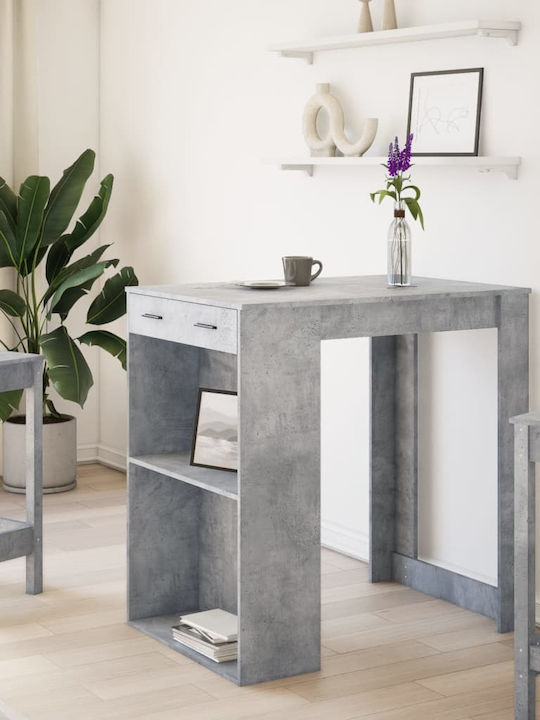 Table Bar Wooden Grey Concrete 102x70x103.5cm