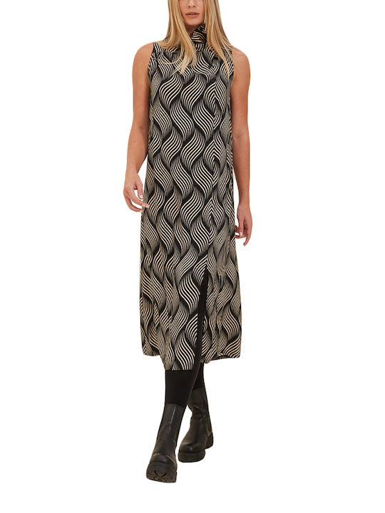 Namaste Midi Hemdkleid Kleid Black - Beige