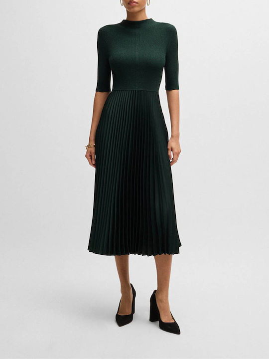 Hugo Boss Midi Φόρεμα Dark Green