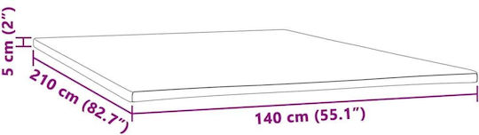 vidaXL Mattress Topper Double Foam with Removable Cover 140x210x5cm