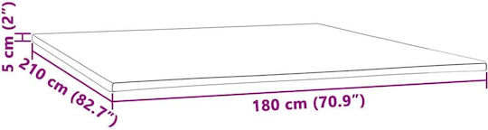 vidaXL Ανώστρωμα King Size Foam με Αποσπώμενο Κάλυμμα 180x210x5εκ.