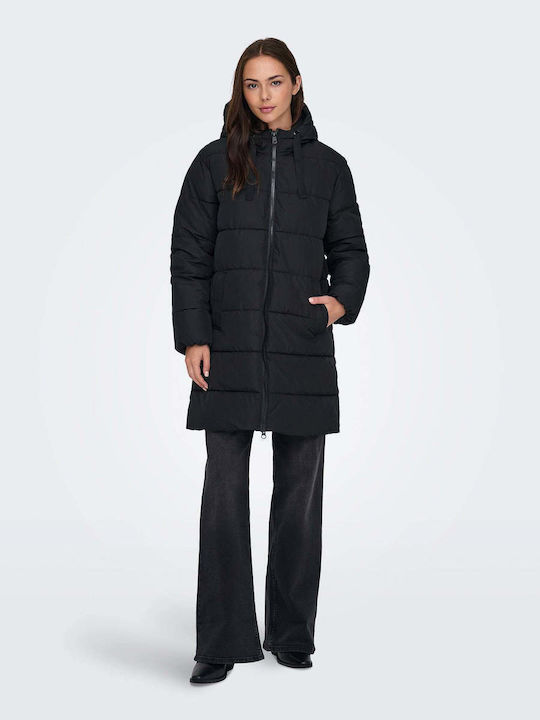 Only Women's Short Puffer Jacket for Winter BLACK